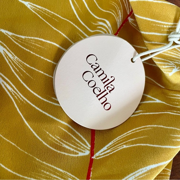 Camila Coelho Antonia Mini Dress in Gold Tropical REVOLVE size large NWT - Picture 7 of 16